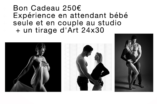 Séance photo de grossesse en studio réalisée par Sabine et Laurent Rannou, photographes portraitistes professionnels