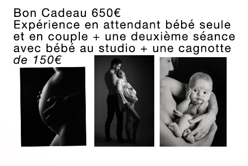Séance photo de grossesse en studio réalisée par Sabine et Laurent Rannou, photographes portraitistes professionnels